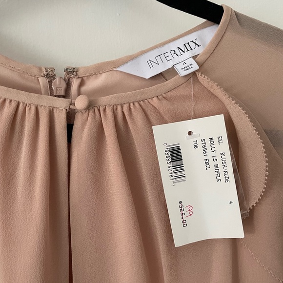 Intermix Silk Blush Ruffle Sleeve Romper - Size 4 - Picture 6 of 10